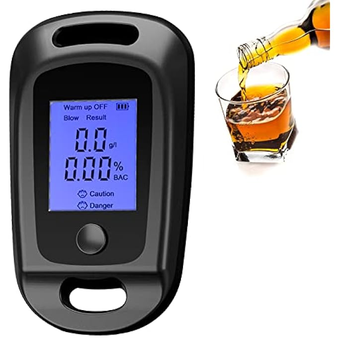 rayihni Alcohol Tester, Professional Alcohol Meter, Portable Alcohol Tester, Breath Alcohol Tester, Police Accurate with Digital LCD Display, Semiconductor Sensor, Breath Alcohol Tester, Per Mille Meter - Image 1