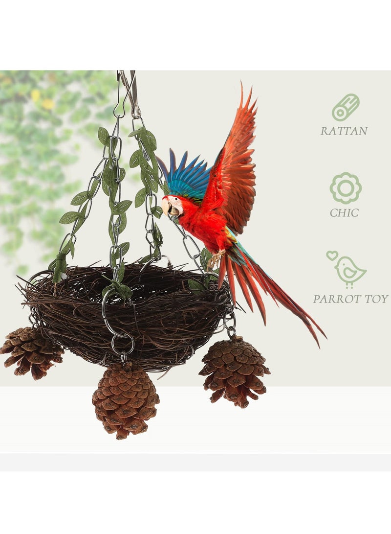 SYOSI Natural Rattan Bird Nest, Large Hanging Bird Nest Made from Tree Vine Rattan - Image 2