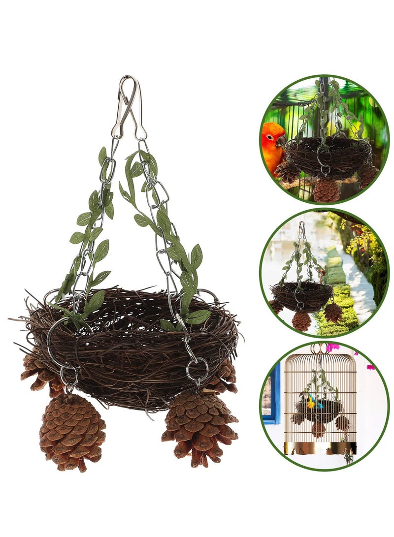 SYOSI Natural Rattan Bird Nest, Large Hanging Bird Nest Made from Tree Vine Rattan - Image 4