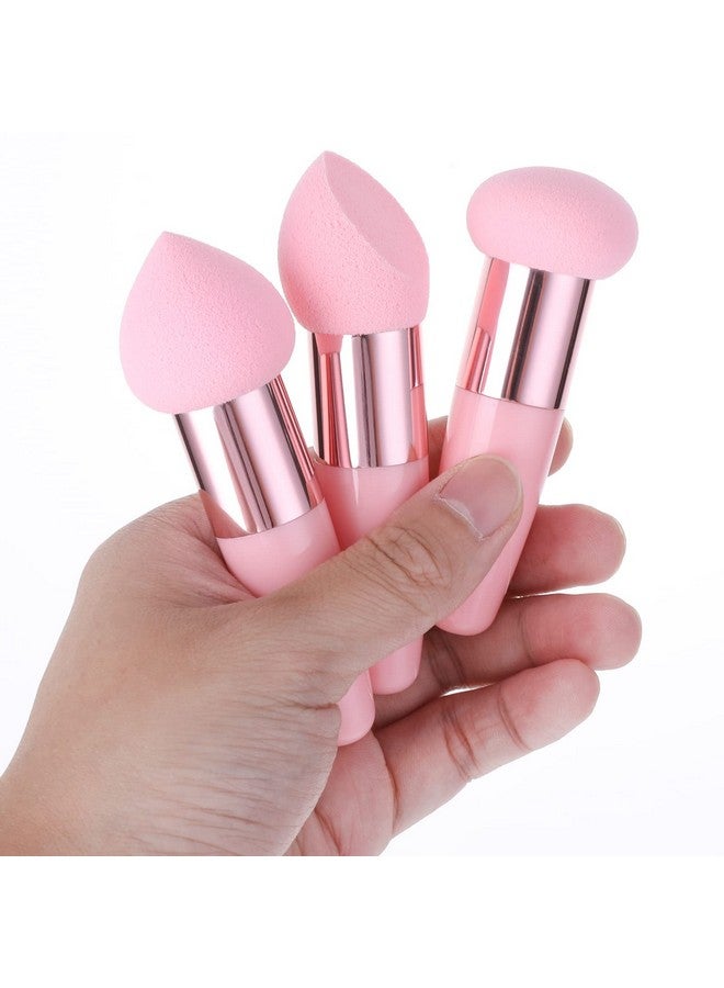 Sibba 3 Pcs Makeup Sponges Foundation Beauty Blender Blending Wet And Dry Make Up Applicator Cosmetic Concealer Face Brush Egg Brushes Covers Eyes Sticks Powder Puff With Handle - Image 2