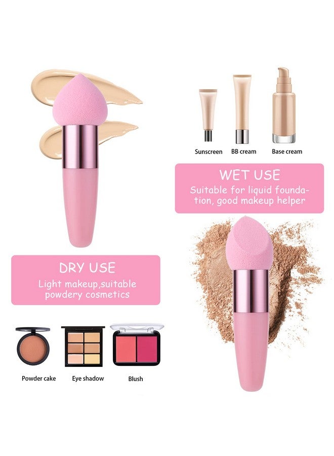 Sibba 3 Pcs Makeup Sponges Foundation Beauty Blender Blending Wet And Dry Make Up Applicator Cosmetic Concealer Face Brush Egg Brushes Covers Eyes Sticks Powder Puff With Handle - Image 4
