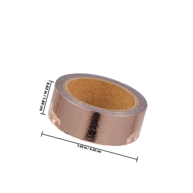 VILLCASE 2 Rolls Rose Gold Metallic Washi Tape Set Decorative Scrapbooking Adhesive Craft Tape DIY for Arts and Crafts Supplies - Image 2
