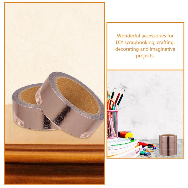 VILLCASE 2 Rolls Rose Gold Metallic Washi Tape Set Decorative Scrapbooking Adhesive Craft Tape DIY for Arts and Crafts Supplies - Image 5