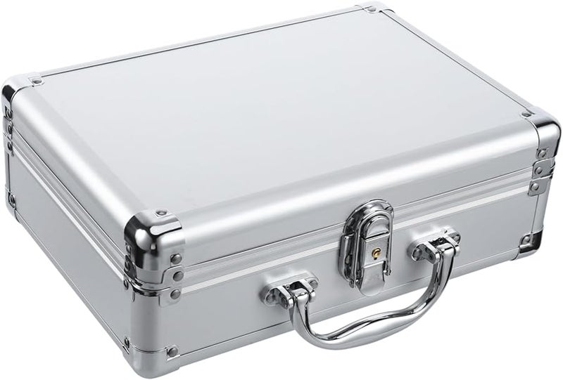 Aluminum Alloy Tool Briefcase Hard Case with Latch for Men Metal Carrying Case - Image 1