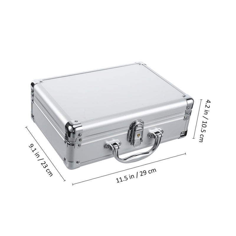 Aluminum Alloy Tool Briefcase Hard Case with Latch for Men Metal Carrying Case - Image 3