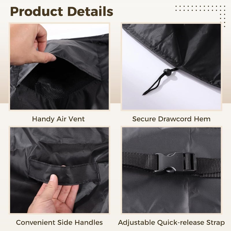 Waterproof Fireplace Cover for Outdoor, 37 Oxford Cloth Fire Pit Shield with Handle & Vent, Weatherproof Chiminea - Image 2