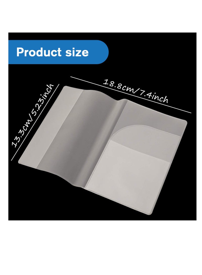5 Pack, Clear Plastic, Universal Size Passport Holder Cover with Extra Card Slots for CN, US, UK and Other Standard Size Passports - Image 2