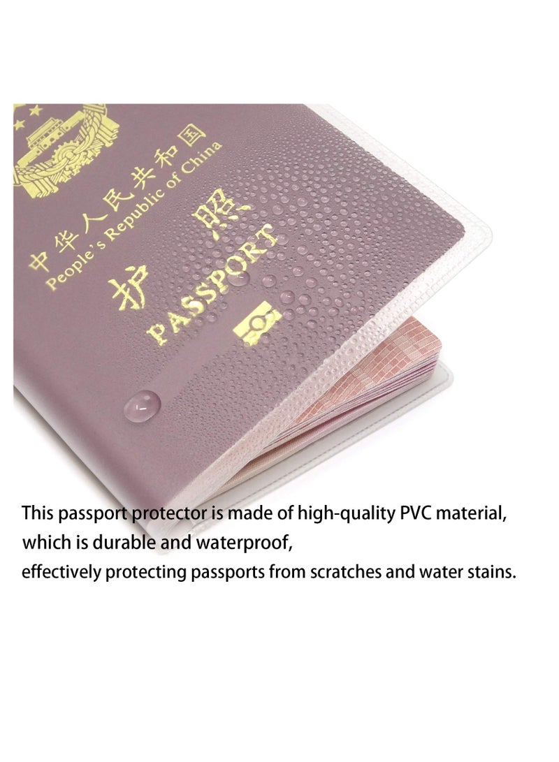 5 Pack, Clear Plastic, Universal Size Passport Holder Cover with Extra Card Slots for CN, US, UK and Other Standard Size Passports - Image 3
