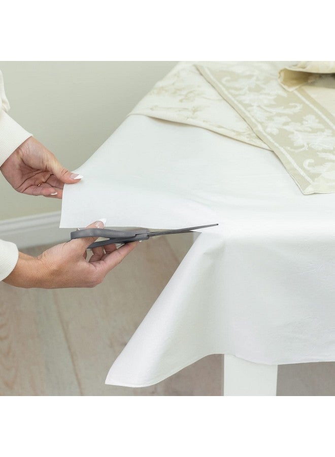 Benson Mills Deluxe Heavy Duty Vinyl Table Pad, Premium Table Protector, Waterproof with Flannel Backing, Quilted Design and Customizable (Off-White, 52" X 120" Rectangular) - Image 4