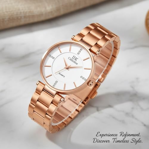 IIK COLLECTION Analog Women's Watch Stainless Steel Dial Wrist Watches Stylish Belt Ladies Watch - Water Resistant Watches for Girls - Image 3