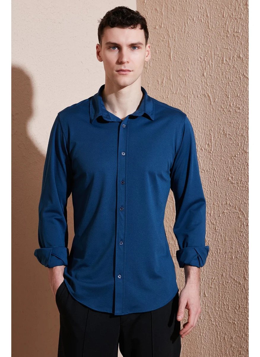 Buratti Cotton Regular Fit Plain Collar Shirt Men's Shirt CF25S119628