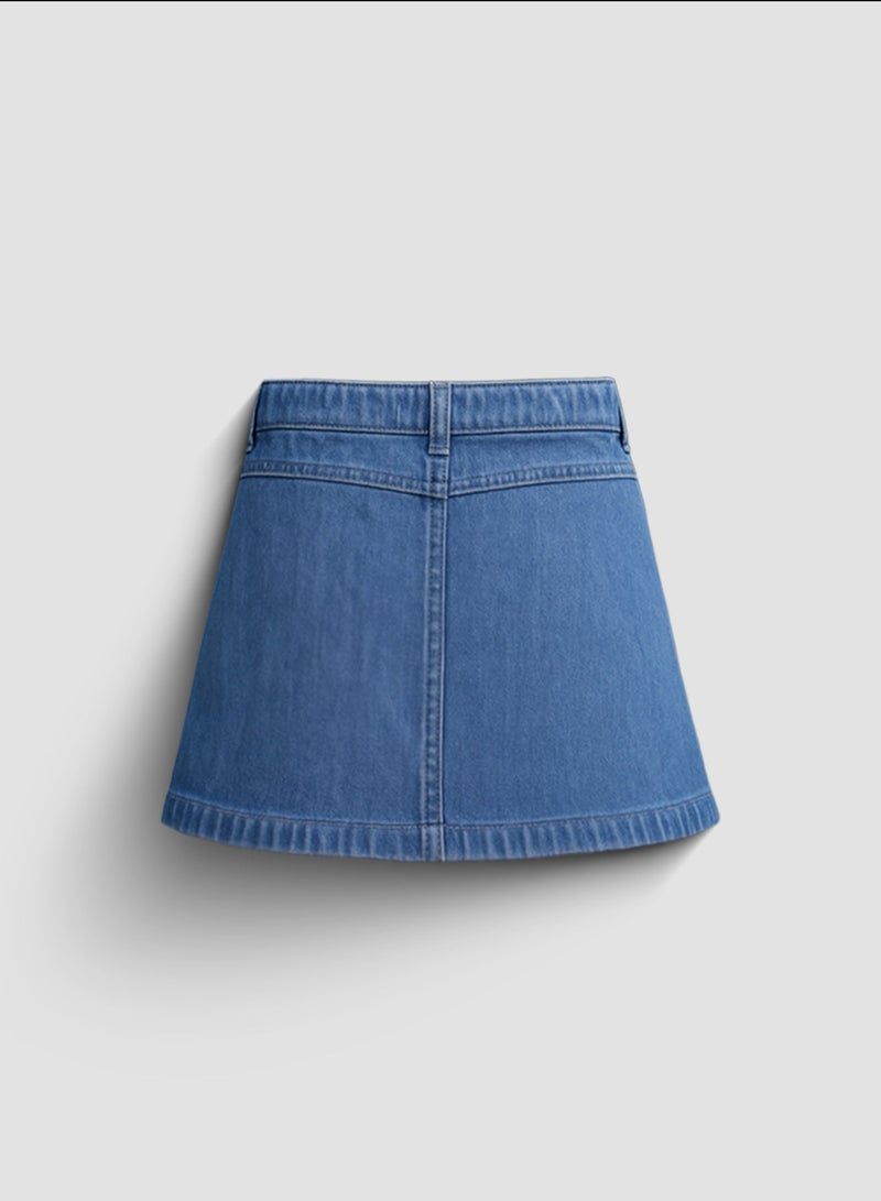 Y&CO Denim Mini Classic Skirt - Image 2