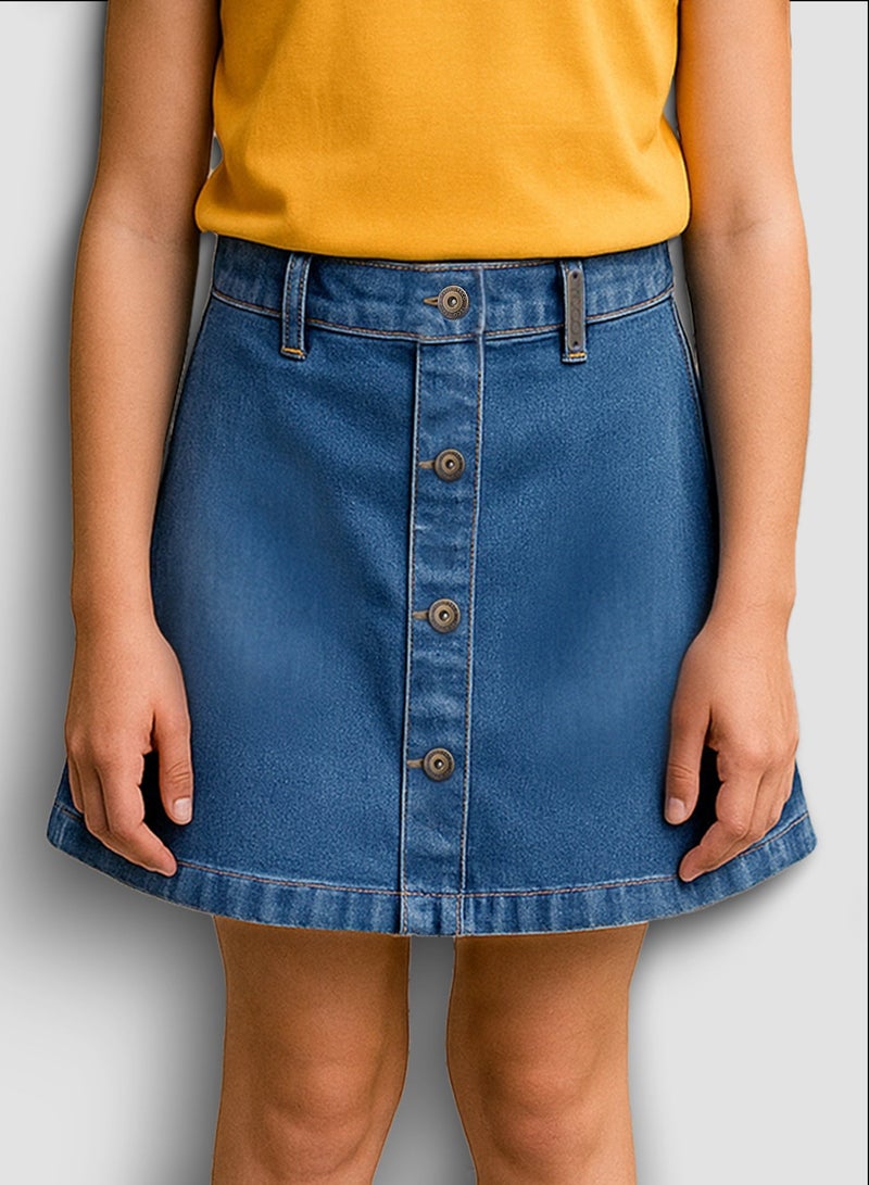 Y&CO Denim Mini Classic Skirt - Image 3