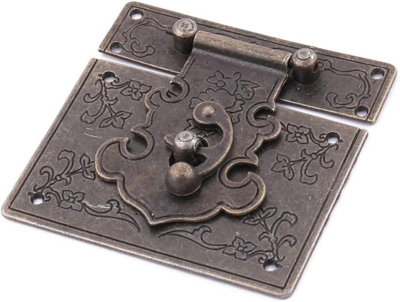 Vintage Style Swing Lock Jewellery Box Bronze Tone 84mm x 83mm - Image 1