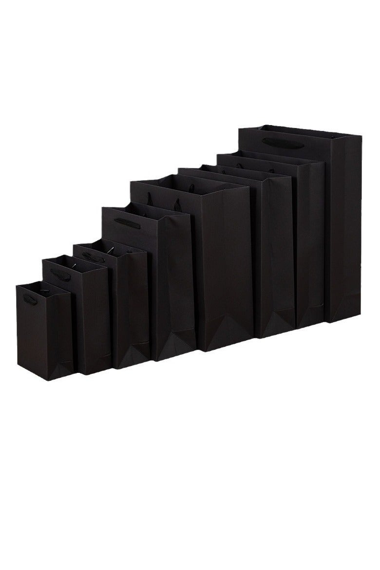 PEI  AN Premium Black Vertical Gift Bags – Luxury 250G Cardboard Business Tote Bags for Apparel, Jewelry  Gifts (Multiple Sizes: 12x5.7x16cm to 30x10x40cm)8Pieces - Image 2