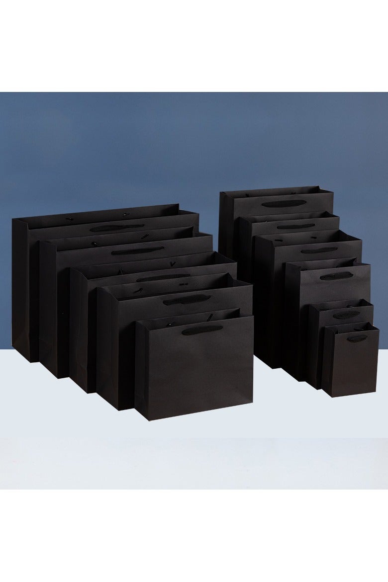PEI  AN Premium Black Vertical Gift Bags – Luxury 250G Cardboard Business Tote Bags for Apparel, Jewelry  Gifts (Multiple Sizes: 12x5.7x16cm to 30x10x40cm)8Pieces - Image 1