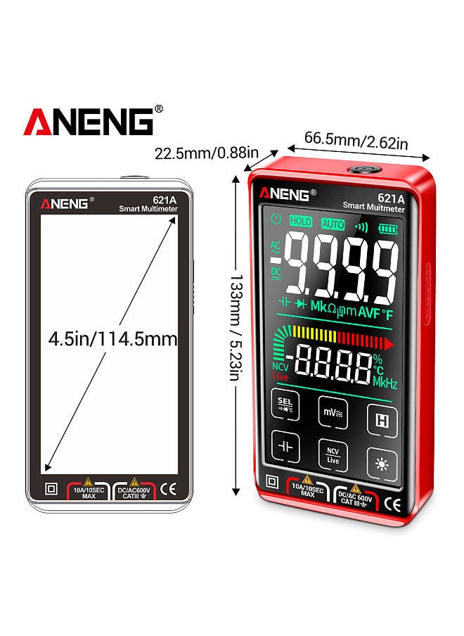 ANENG - 621A Touch Screen Intelligent Digital Multimeter 9999 Counts Auto Range Rechargeable Portable NCV Universal Meter Voltmeter Ammeter - Image 1