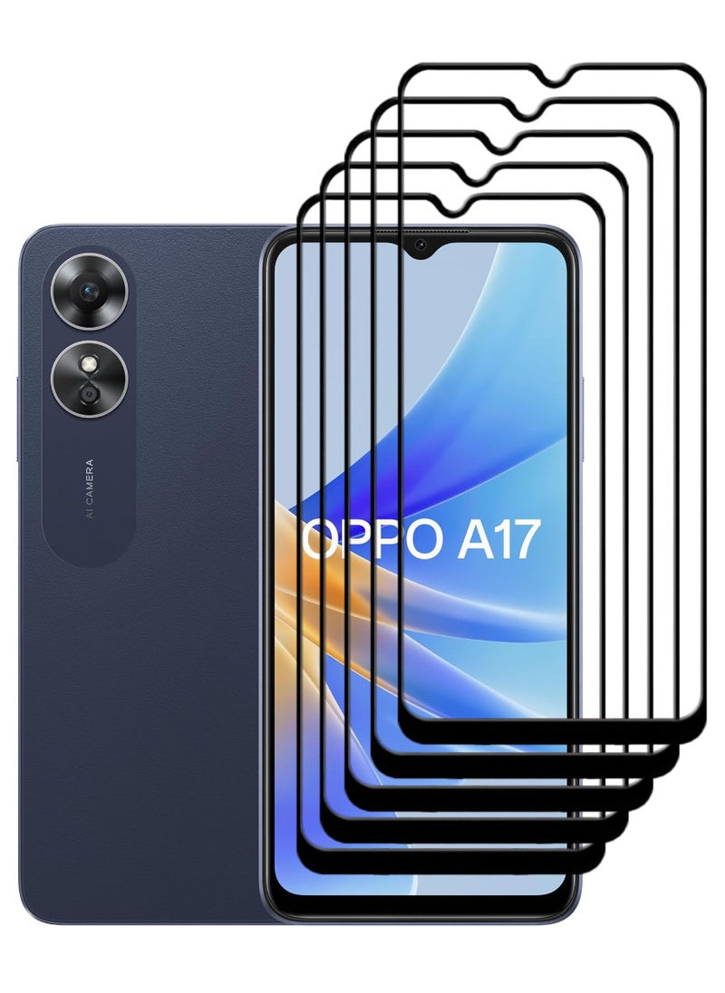 ACLIX 5 Pieces Antistatic ESD Dustproof Premium Quality High Definition Tempered Glass Screen Protector Designed For Oppo A17 - Image 1