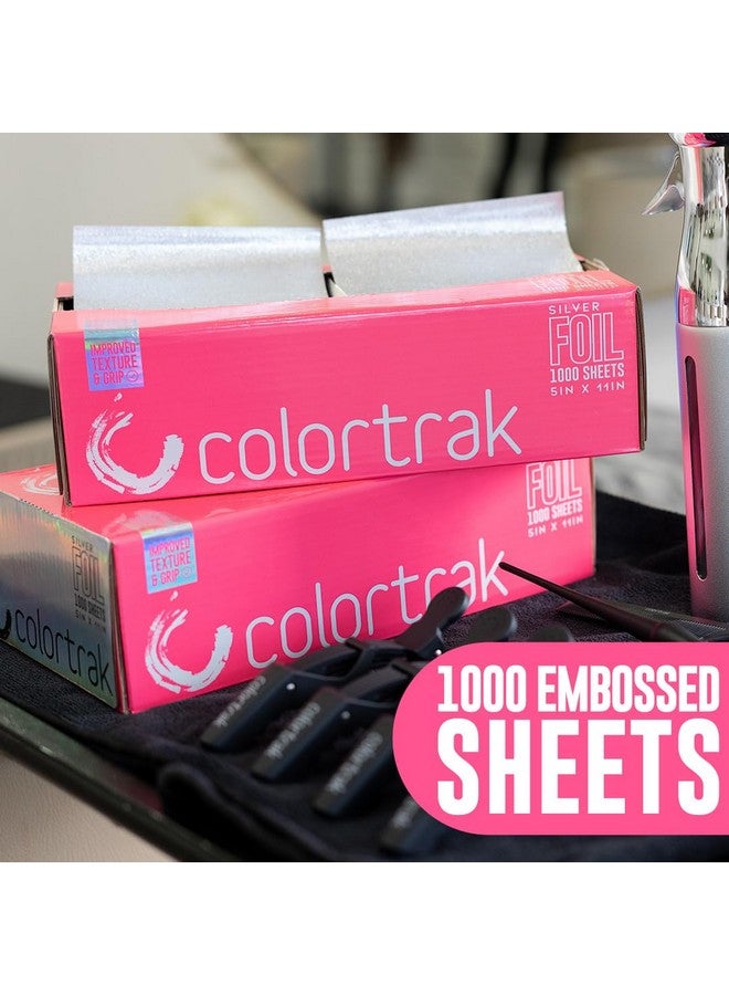 Colortrak Embossed Sheets Silver Aluminum Foil Pop-up Dispenser, 1000 Pre-cut Sheets Non-slip Textured Silver 5 x 11 Sheets for Hair Foil Coloring and Highlighting Sheet Applications - Image 3