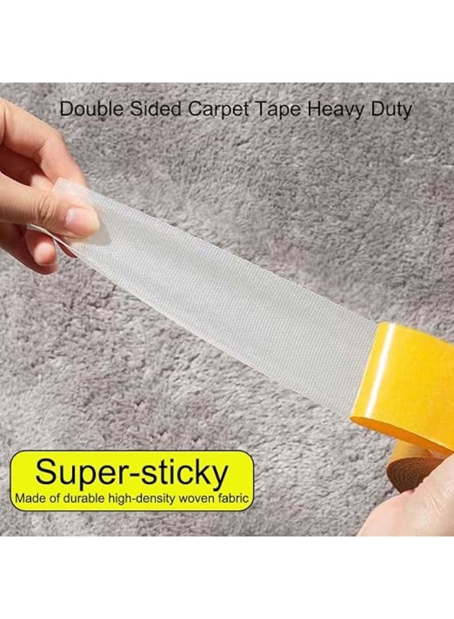 Double Sided Carpet Tape Heavy Duty 10mm × 10m (33FT), Transparent Cloth Mounting Tape, Residue Free, Rug Tape for Carpet & Floors - Image 4