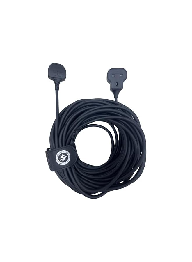 Smart Design Solutions 1 Way Extension Lead, Long &Thick Electric Cable, Industrial Black Power Strip for Lengthen Power to Outdoor Garden/Indoor Utility Room/Workshop, 13A 3250W (20m)  - Image 2