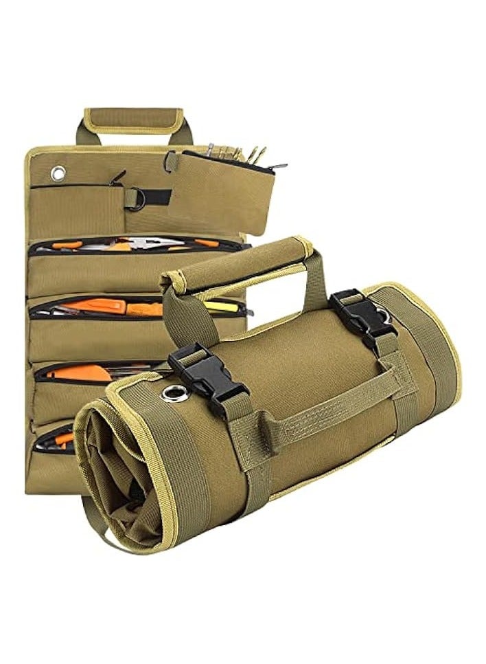 erorex Roll Up Tool Bag, Tool Organizers Small Tool Bag With Detachable Pouches, Heavy Duty Roll Up Tool Bag Organizer With 6 Tool Pouches, Tool Roll Organizer For Mechanic, Electrician & Hobbyist - Image 1