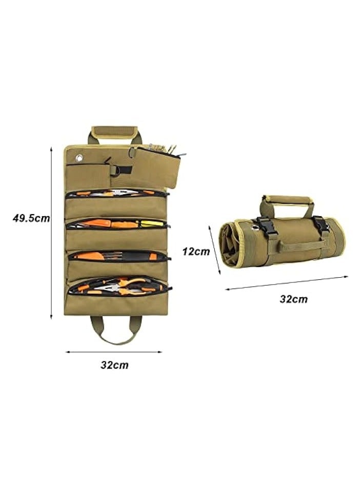 erorex Roll Up Tool Bag, Tool Organizers Small Tool Bag With Detachable Pouches, Heavy Duty Roll Up Tool Bag Organizer With 6 Tool Pouches, Tool Roll Organizer For Mechanic, Electrician & Hobbyist - Image 2