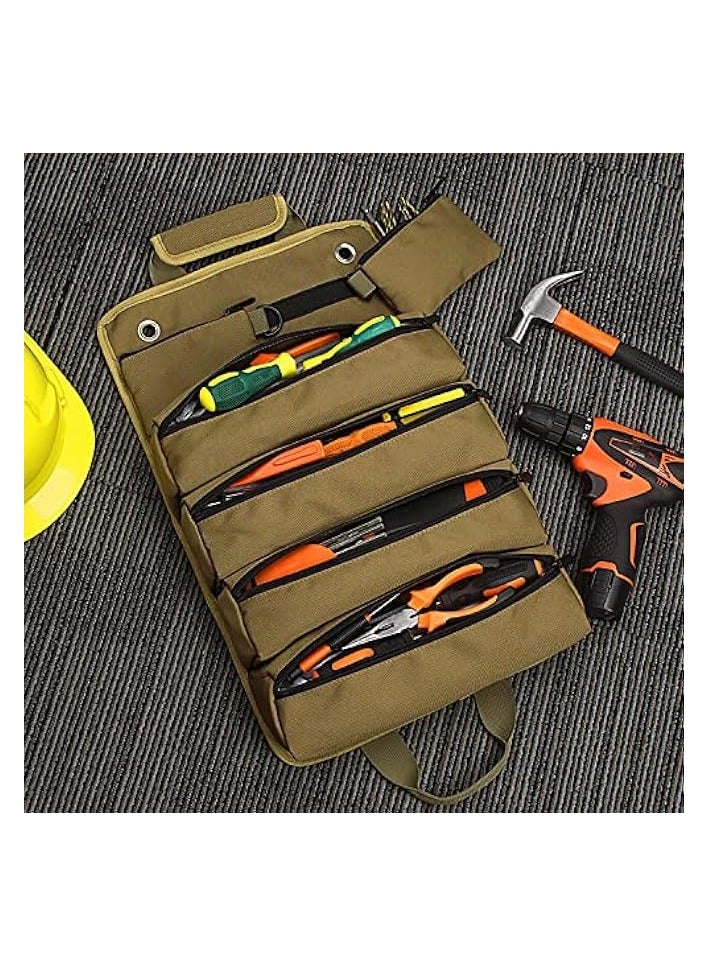 erorex Roll Up Tool Bag, Tool Organizers Small Tool Bag With Detachable Pouches, Heavy Duty Roll Up Tool Bag Organizer With 6 Tool Pouches, Tool Roll Organizer For Mechanic, Electrician & Hobbyist - Image 4
