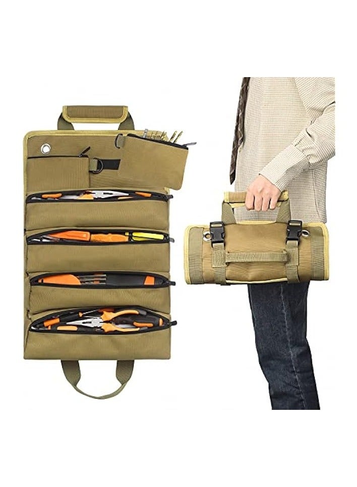 erorex Roll Up Tool Bag, Tool Organizers Small Tool Bag With Detachable Pouches, Heavy Duty Roll Up Tool Bag Organizer With 6 Tool Pouches, Tool Roll Organizer For Mechanic, Electrician & Hobbyist - Image 3