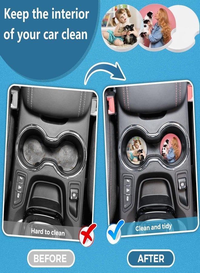 زهاو مجموعة قواعد أكواب سيارة سيراميك من Zhehao، 136 قطعة، مع حقائب وبطاقات، مقاس 2.64 بوصة، قواعد أكواب فارغة قابلة للطباعة بالتسامي، حامل أكواب سيارة سيراميك مع فتحة للإصبع لسهولة الإزالة، عبوة للبيع. - Image 5