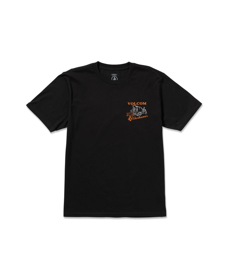 Volcom تي شيرت عمل قصير الأكمام للرجال من فولكوم، أسود، متوسط - Image 1