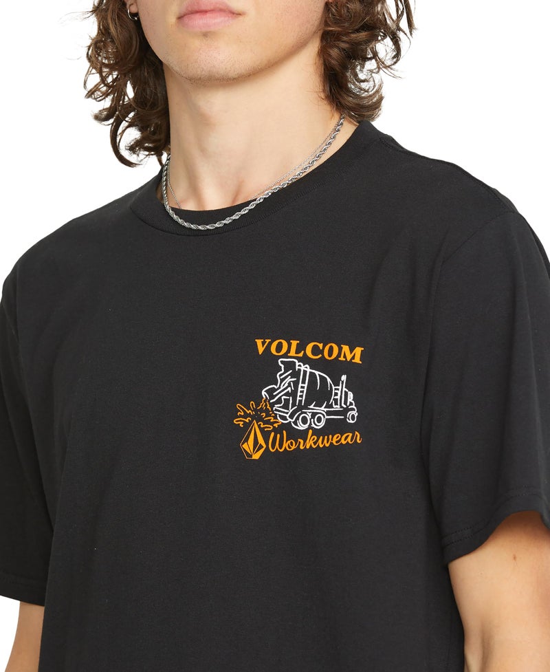 Volcom تي شيرت عمل قصير الأكمام للرجال من فولكوم، أسود، متوسط - Image 3