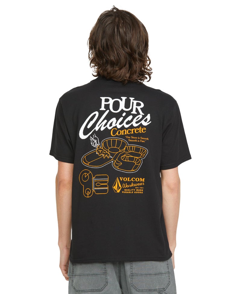 Volcom تي شيرت عمل قصير الأكمام للرجال من فولكوم، أسود، متوسط - Image 5