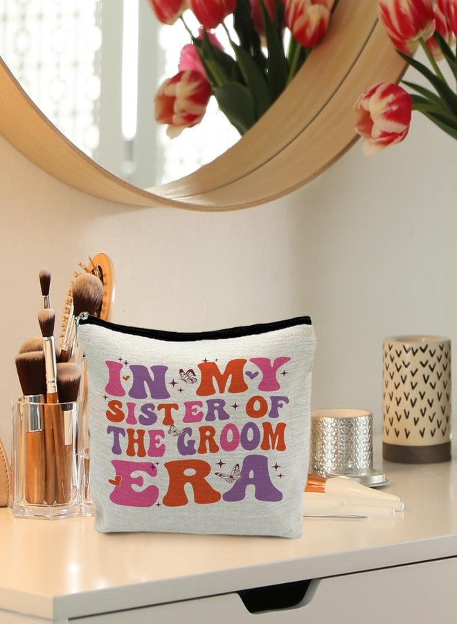 RYYCDOI Sister In Law Gifts, In My Sister of the Groom Era Makeup Bag, Big Sister Gift, Sister in Law Wedding Gifts, Best Sister in Law Gifts, Big Sister Cosmetic Bag Toiletry Bag - Image 2
