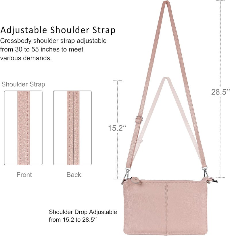 befen Genuine Leather Wristlet Clutch Wallet Purses Small Crossbody Bags for Women with RFID Blocking Card Slots - Image 4