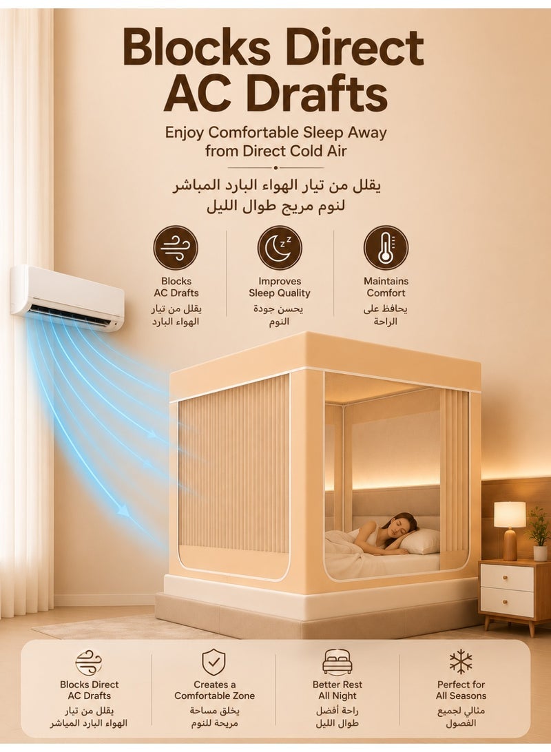 OHTEX HOME Bed Canopy Mosquito Net with Blackout Privacy Curtains, Easy Install Anti-Mosquito Bed Tent for Adults & Kids - Image 2