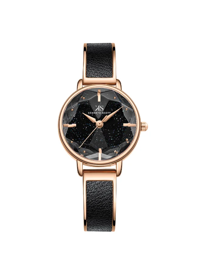 كينيث سكوت Kenneth Scott Women's PC21 Movement Watch, Analog Display and Alloy Strap - K23503-RBBB, Black