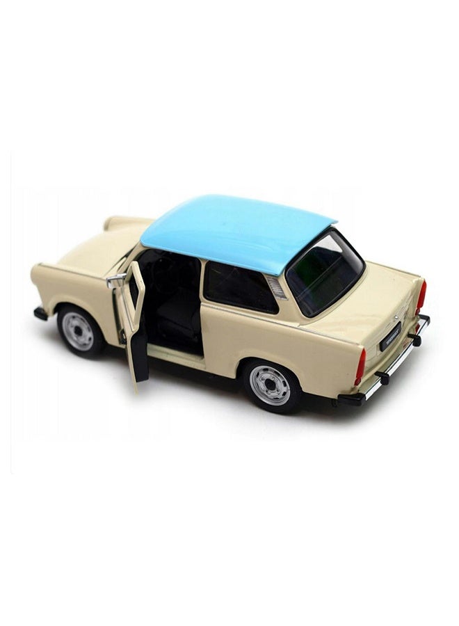 Welly 1:24 Scale Die-Cast Model Car – Classic Trabant 601 with Blue Roof -Collectible Toy Vehicle for Kids & Adults. - Image 4
