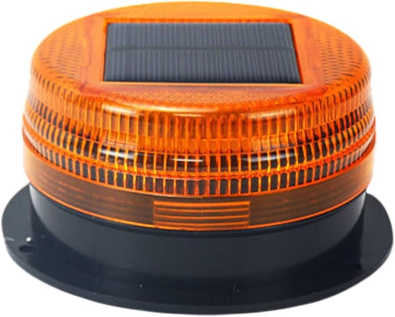 Solar Powered Yellow LED Warning Light With Magnetic Base For Road Safety - Image 1