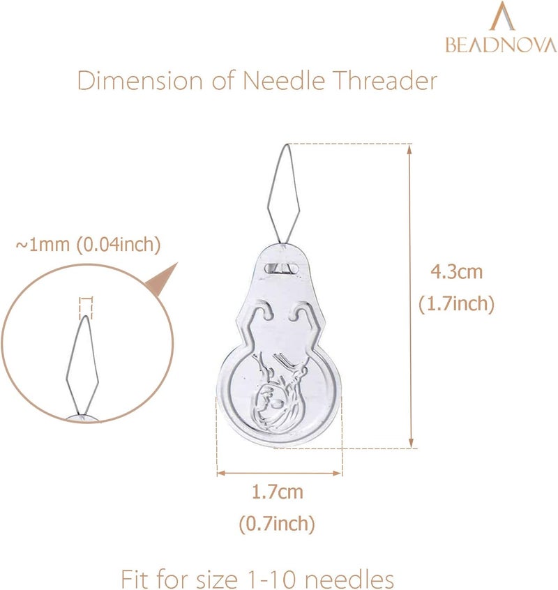 BEADNOVA Embroidery Needle Threader Tool 50pcs Aluminum Sewing Machine Needle Threader for Hand Sewing Cross Stitch Craft Knitting Quilting 50pcs - Image 2