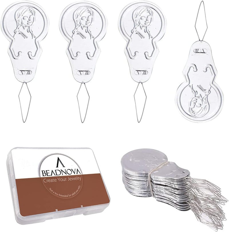 BEADNOVA Embroidery Needle Threader Tool 50pcs Aluminum Sewing Machine Needle Threader for Hand Sewing Cross Stitch Craft Knitting Quilting 50pcs - Image 1