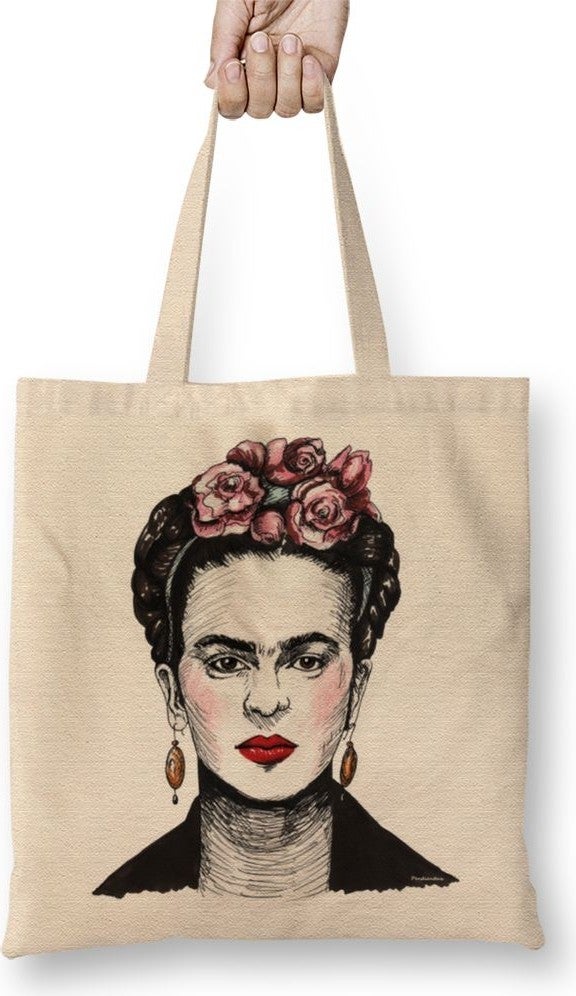 Baskı Dükkanı Print Shop Frida Kahlo 01 Cloth Bag Long Handle 