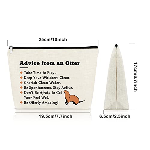 Sazuwu Otter Lover Gift Sea Otter Gifts for Women Makeup Bag Animal Lover Gift Cute Otter Animal Gift Inspiration Gifts for Friend Female Cosmetic Bag Birthday Christmas Gifts Travel Pouch - Image 4