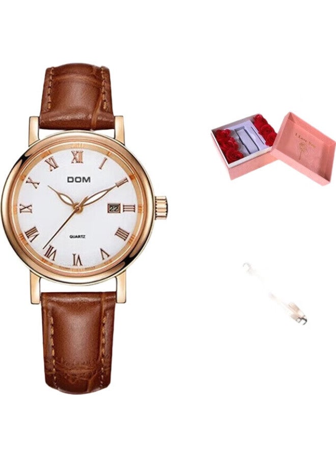 DOM New Brand Watch For Women, Small Dial, Mechanical Style, Quartz Movement, Swiss Quality, Civil Service Exam, Quiet Operation, Gift For Women - Image 1