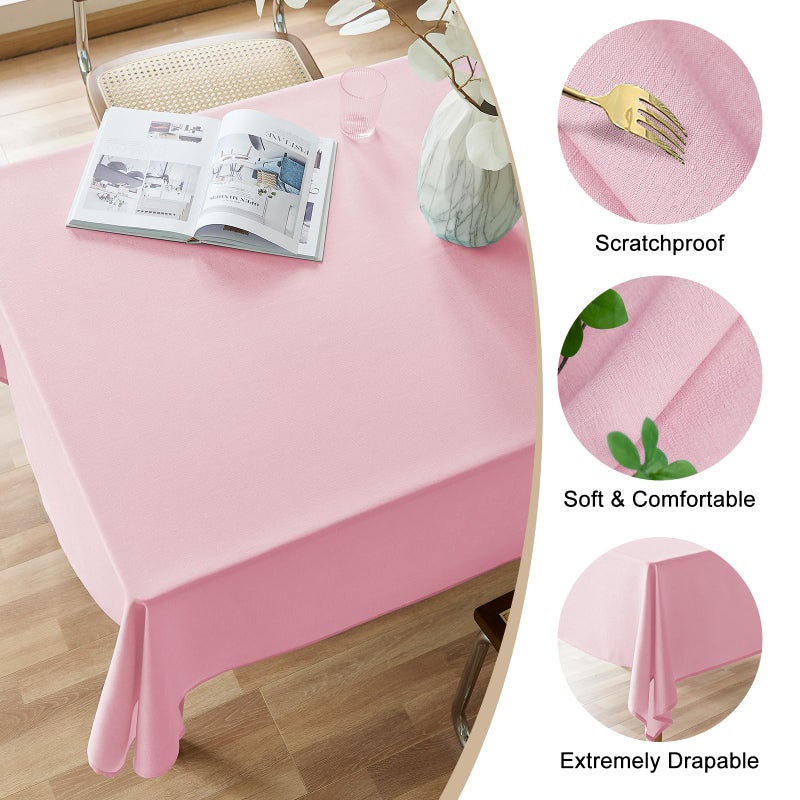 AUSSPVOCT Textured Tablecloth Rectangle 60x120 Water Resistant Spill-Proof Wipeable Table Cloth Wrinkle Free Fabric Dining Table Cover for Birthday Party Farmhouse Spring Kitchen Tablecloths - Image 3