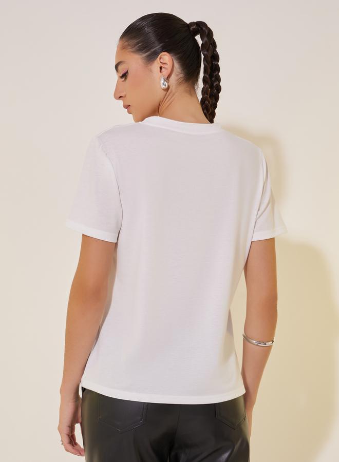 Take Two Slogan Print Round Neck Short Sleeve T-Shirt  - Image 5