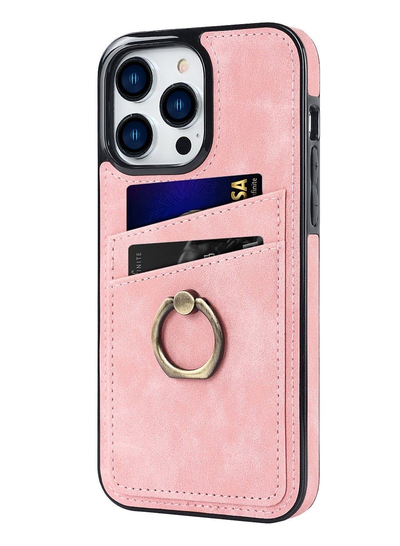 Suteni Ring Buckle Back Cover Leather Card Slots Phone Case for iPhone  - Image 2