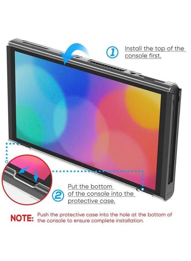 FYOUNG Accessories Bundle Compatible with Nintendo Switch OLED, Carrying Case with Shoulder Strap for Switch OLED and Tempered Glass Screen Protector, Protective Cover Case, Kickstand &Thumb Grip Caps- Black - Image 4