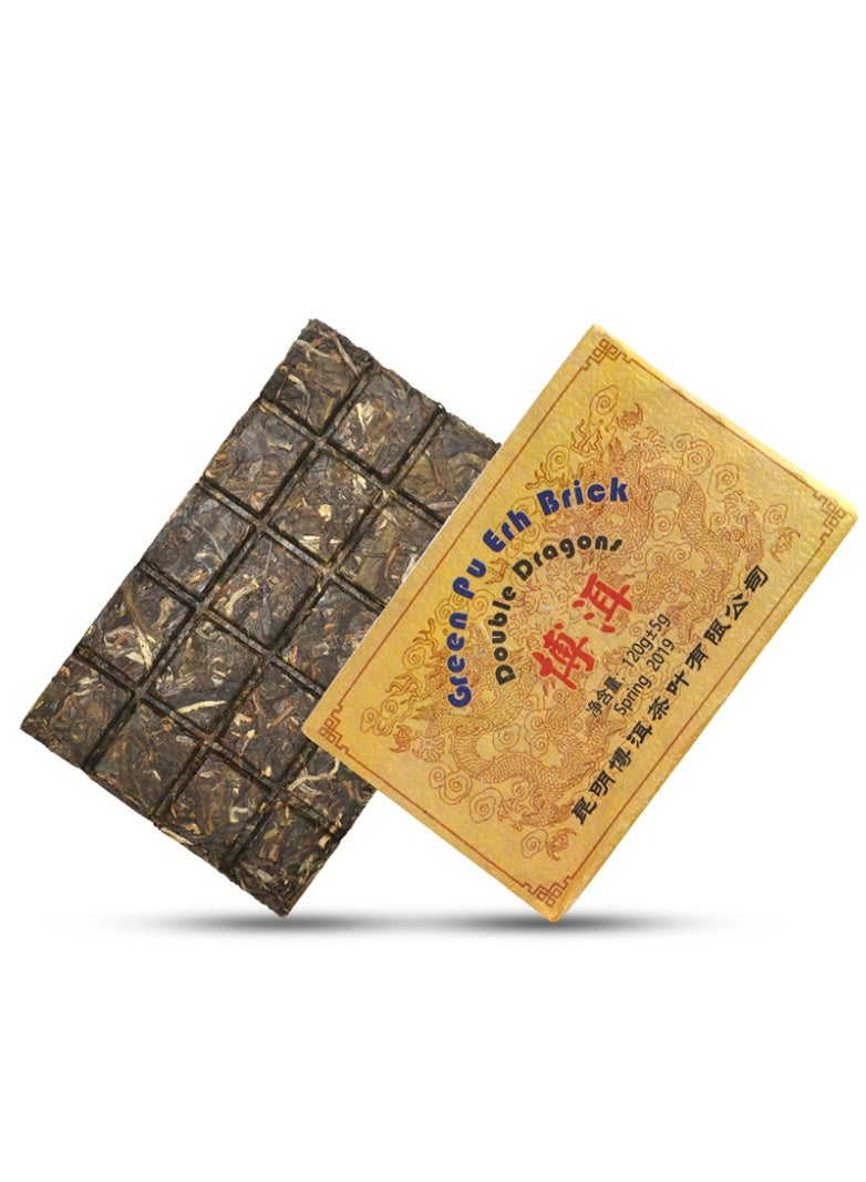Tealand Sheng Puer Double Dragons 2019 – Raw Chinese Puer Tea Cake, 120g Beeng Cha - Image 1