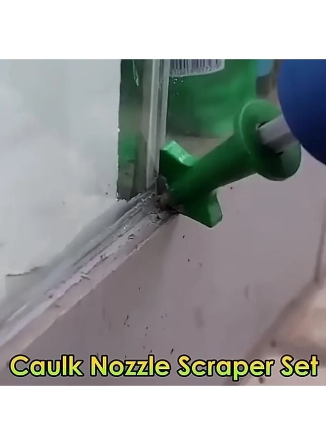 Green Silicone Sealant Filler Nozzle Applicator Scraper Set 3pcs Multi Functional Smooth Finish Bathroom Tile Joint Cleaning Tools No Electricity Needed - Image 5